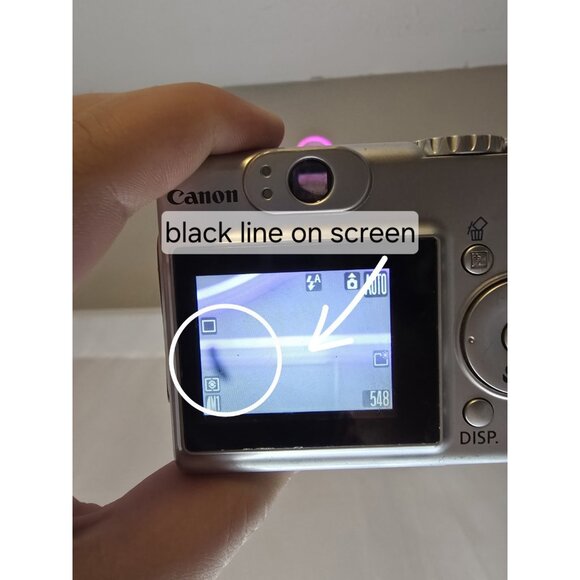 Canon PowerShot A530 5.0MP Digital Camera Silver READ-Small Black Line On Screen - Picture 7 of 16